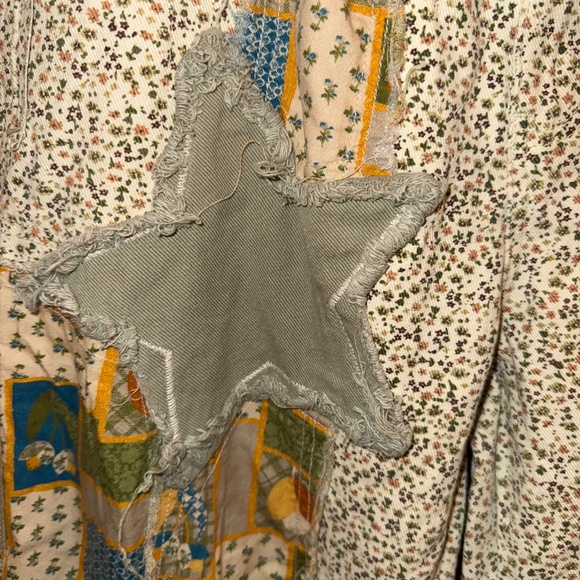 POL Flare Floral Patchwork Crochet Cargo Pants Star M - Picture 6 of 11